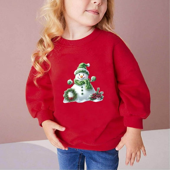 Bnwani Christmas Long Sleeve Toddler Shirt Cotton Winter Crew Neck Hoodless Letter Printed Tops 12-24 Momths