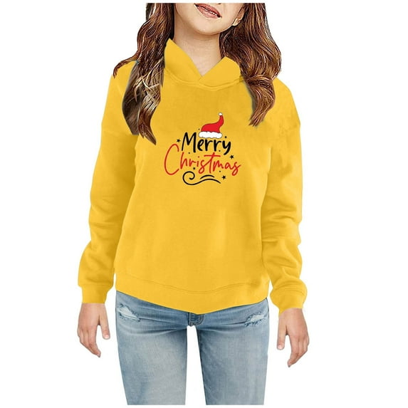 Bnwani Christmas Long Sleeve Toddler Shirts Girls Hooded Fleece Casual Tops 24 Months