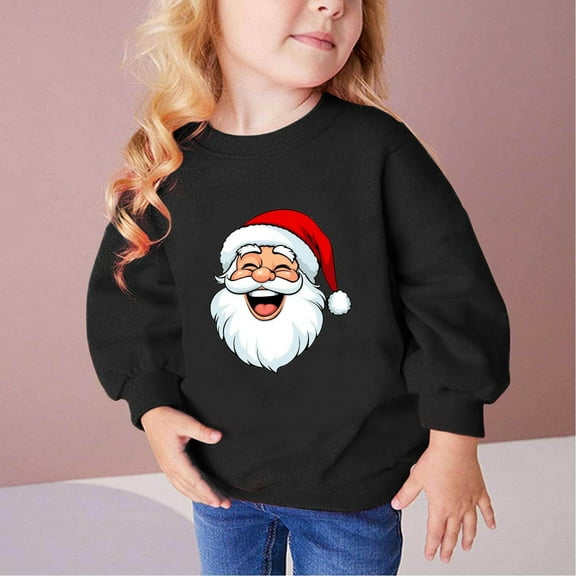 Bnwani Christmas Long Sleeve Toddler T Shirt Cotton Black Winter Crew Neck Hoodless Letter Printed Tops 12-24 Momths