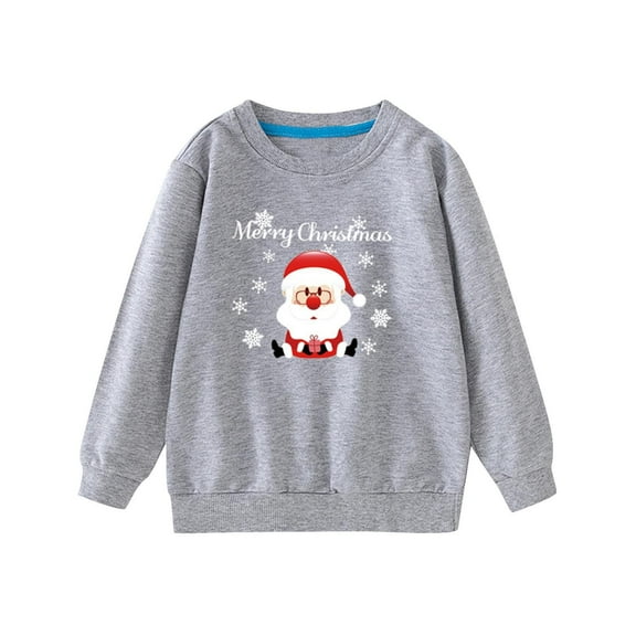 Bnwani Christmas Long Sleeve Toddler T Shirt Cotton Crew Neck Casual Printed Tops 7-8 Years