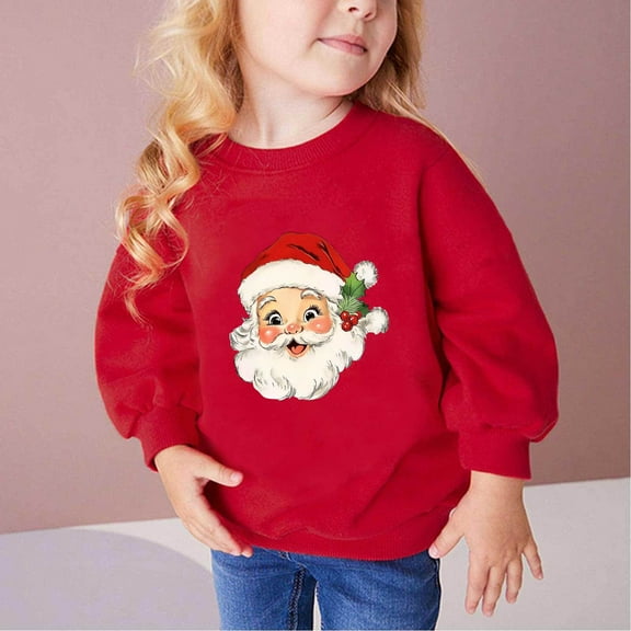 Bnwani Christmas Long Sleeve Toddler T Shirt Cotton Winter Crew Neck Hoodless Letter Printed Tops 4-5t
