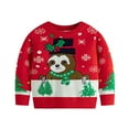 thumbnail image 1 of Bnwani Christmas Sweaters for Girls New Fall Winter Knitted Crew Neck Sweater Red, 1 of 7