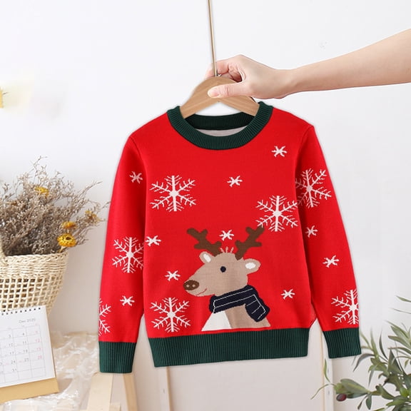 Bnwani Christmas Toddler Shirts Long Sleeve Cotton Crew Neck Fashion Tops 12-24 Momths