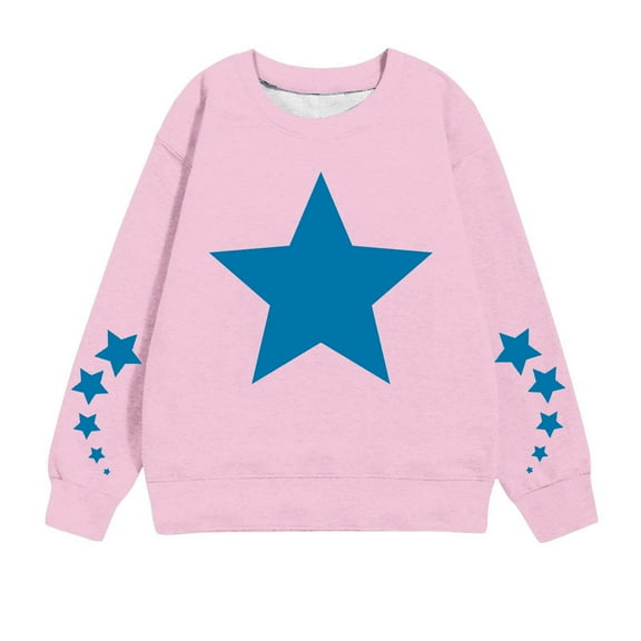 Bnwani Christmas Kids Pullover Sweatshirts Crew Neck Long Sleeve Casual Print Pink Size 3-4t
