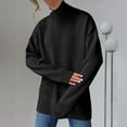 thumbnail image 1 of Bnwani Chunky Turtleneck Sweater Women Knit Solid Color Loose Long Sleeve Round Neck Black Women's Sweaters Size S(US:4), 1 of 7