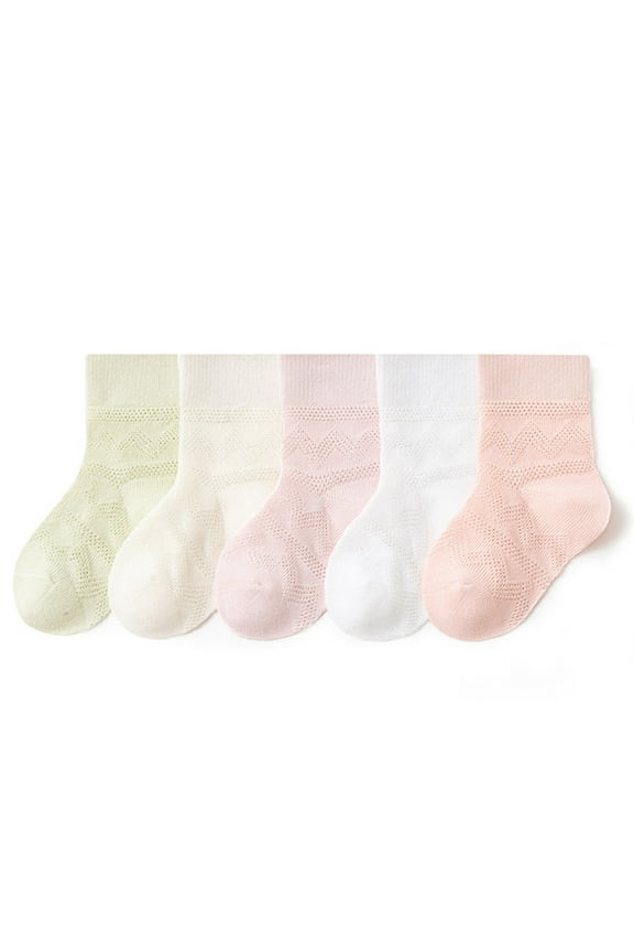 Cotton Cotton Socks for Boys Ankle Solid Color Mesh Socks Pink