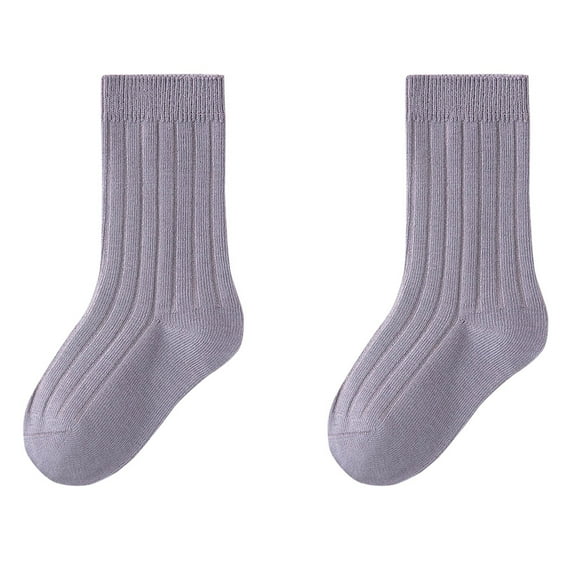 Bnwani Cotton Cotton Socks for Toddler Girls Crew Solid Color Socks Purple