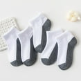 thumbnail image 1 of Bnwani Cotton Socks for Toddler Girls Spring Thin Solid Color Sports Sweat Absorbing Socks Gray 12 Months 5 Pack, 1 of 8