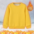 thumbnail image 1 of Bnwani Crew Neck Sweatshirts for Kids Fashion Long Sleeve Fleece Warm Cotton Casual Sportswear Cute Solid Yellow Size 6 Years, 1 of 6