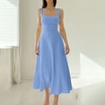 thumbnail image 1 of Bnwani Elegant Dresses for Women,Summer Dresses,V-Neck,Cinched,Slim Fit,Sleeveless,Light Blue,M, 1 of 6