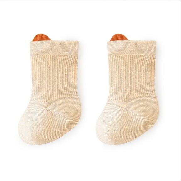 Bnwani Fashion Socks Girls Cotton Solid Color Socks Yellow 12 Months