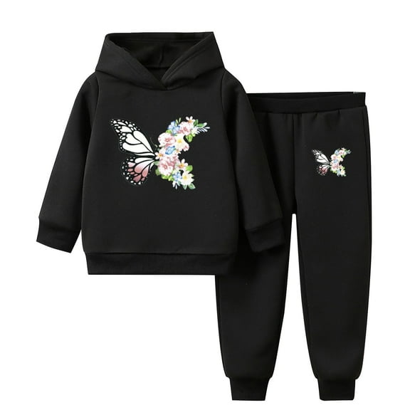 Bnwani Girls 2 Piece Sets Clothes Spring Hoodies Long Sleeve Cute Shirt Pullover Sweatshirts Sleepwear and Sweatpants