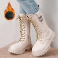 thumbnail image 1 of Bnwani Girls Boots Lace Up PU Leather Fleece Lined Bow Princess Boots 4-11 Years, 1 of 9