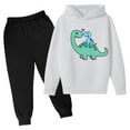 thumbnail image 1 of Bnwani Girls Boys 2 Piece Sets Hoodies Long Sleeve Dinosaur Print Sweatshirts and Elastic Waist Pants, 1 of 2