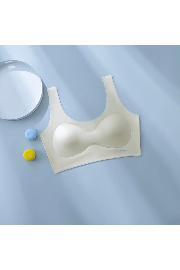 Girls Bras Comfortable Breathable Thin Puberty Camisole Solid Bra Yellow