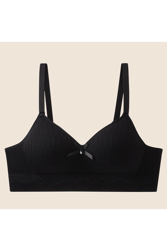 Girls Bras Comfortable Breathable Thin Puberty Undewear Solid Bra Gray