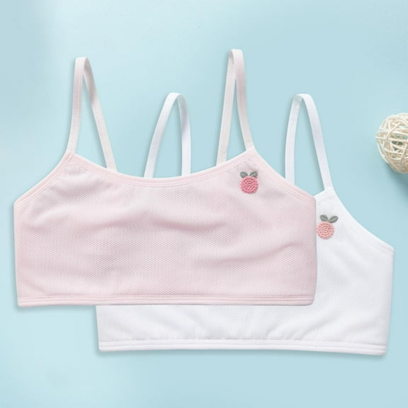 Bnwani Girls Bras Seamless Comfortable Adolescence Camisole Solid Bra Pink