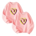 thumbnail image 1 of Bnwani Girls Crewneck Sweatshirt Cotton Crew Neck Long Sleeve Sports Sweatshirt Hearts Tops Pullover, 1 of 2