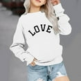 thumbnail image 1 of Bnwani Girls Crewneck Sweatshirt Long Sleeve Sports Sweatshirt Cute Plain Letter Printed Pullover, 1 of 7