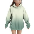 thumbnail image 1 of Bnwani Girls Hoodies Crew Neck Long Sleeve Pockets Sweatshirt Gradient Graphic Printed Tops Pullover, 1 of 9