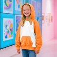 thumbnail image 1 of Bnwani Girls Hoodies Crew Neck Long Sleeve Pockets Thin Sweatshirt Plain Color Block Graphic Tops Pullover, 1 of 8