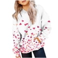 thumbnail image 1 of Bnwani Girls Hoodies Long Sleeve Pockets Short Sweatshirt Valentine'S Day Hearts Graphic Printed Tops Pullover, 1 of 5