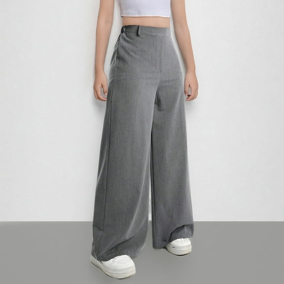 Bnwani Girls Kids Cargo Pants Girls Jeans Outwear Outerwear Long Cargo High Waist Jeans Pockets Cute Pants Gray 8 Years