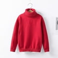 thumbnail image 1 of Bnwani Girls Pullover Sweater Winter Turtleneck Velvet Thickened Sweater Red, 1 of 3