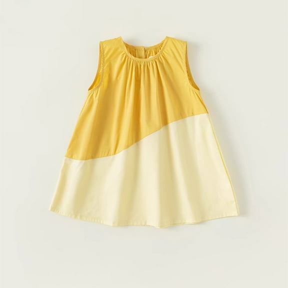 Bnwani Girls Skirts Girls Sleeveless Sun Dress Flowers Dresses Party Yellow Dresses 3T