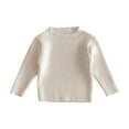 thumbnail image 1 of Bnwani Girls Sweater Knitted Crew Neck Long Sleeve Solid Sweater White, 1 of 2