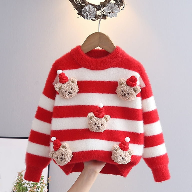 Bnwani Girls Sweaters Winter Fashion Knitted Cotton Pullover Crew