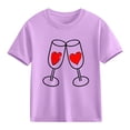 thumbnail image 1 of Bnwani Girls T Shirts Short Sleeve Comfortable Boys Shirts Breathable Tee Purple Sizes 3-9, 1 of 9