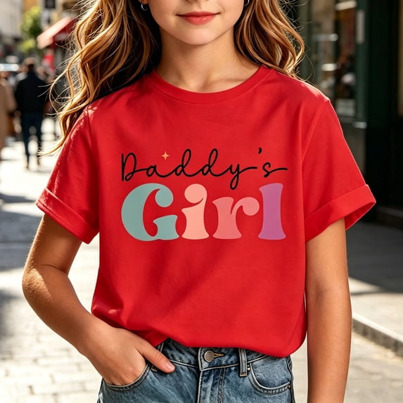 Bnwani Girls T-shirts Comfortable Summer Shirt Breathable Short Sleeve Tops Red Sizes 2-12