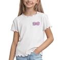 thumbnail image 1 of Bnwani Girls T-shirts Comfortable Summer Shirt Breathable Short Sleeve Tops White Sizes 2-10, 1 of 9