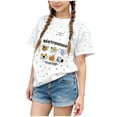 thumbnail image 1 of Bnwani Girls T-shirts Comfortable Summer Shirt Breathable Short Sleeve Tops White Sizes 2-12, 1 of 6