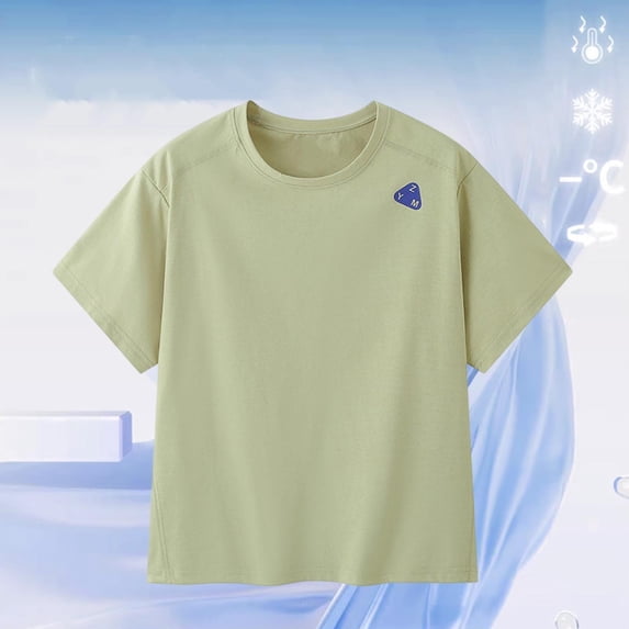 Bnwani Girls T-shirts Summer Breathable Shirt Short Sleeve Printed Tops Green Sizes 8-16
