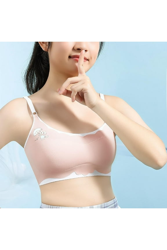Girls Training Bras Comfortable Breathable Thin Puberty Camisole Solid Bra White