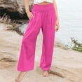 thumbnail image 1 of Bnwani Girls Wide Leg Pants Pull On Pants Casual High Waist Loose Long Trousers Size 4-14 Hot Pink, 1 of 7