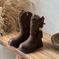 thumbnail image 1 of Bnwani Girls Winter Boots Mid-Calf PU Leather Fleece Lined Velvet Tassel Thick Boots 3-11 Years, 1 of 8