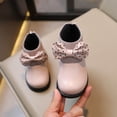 thumbnail image 1 of Bnwani Girls Winter Boots PU Leather Fleece Lined Soft Polka Dot Bow Soft-Soled Booties 1-6 Years, 1 of 5