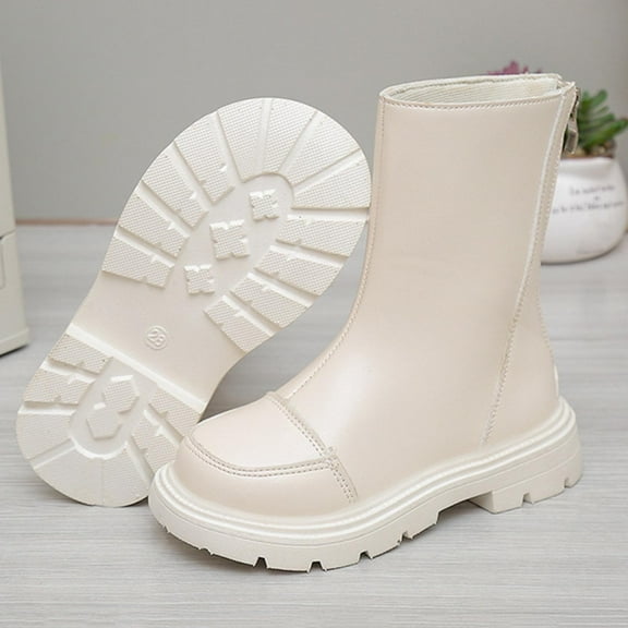 Bnwani Girls Winter Boots Short PU Leather British Boots 3-11 Years