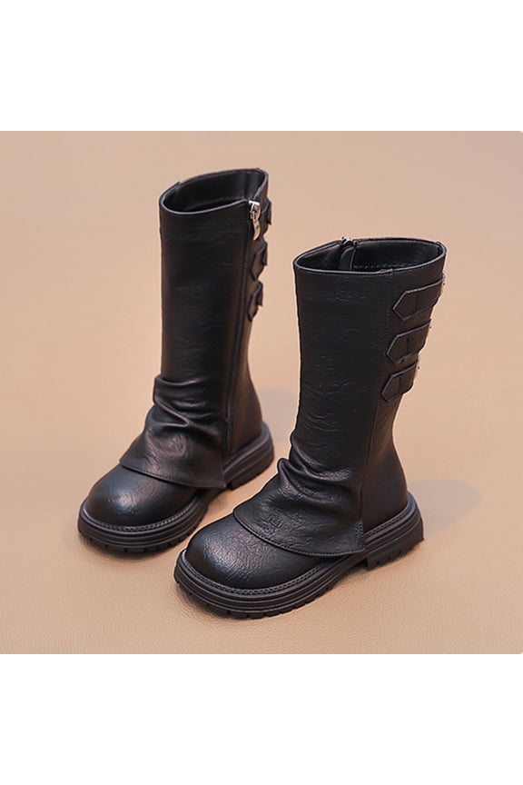 Girls Winter Boots Short PU Leather British Boots 3-11 Years