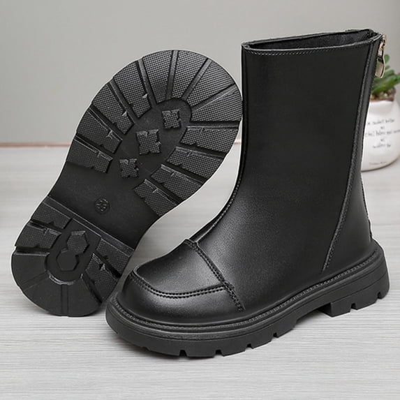 Bnwani Girls Winter Boots Short PU Leather British Boots 3-11 Years