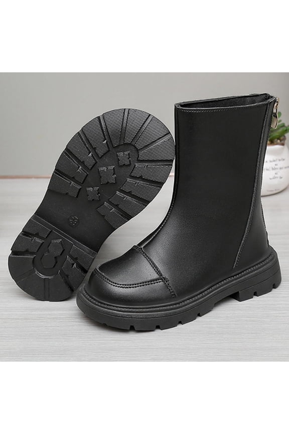 Girls Winter Boots Short PU Leather British Boots 3-11 Years