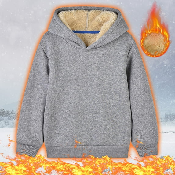 Bnwani Gray Pullover Sweatshirts for Girls Fashion Crew Neck Long Sleeve Fleece Warm Cotton Casual Sportswear Cute Solid Size 2-3t