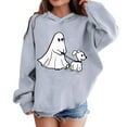 thumbnail image 1 of Bnwani Boys Sweatshirts Long Sleeve Fleece Casual Oversized Cute Solid Pocket Gray Size 13-14 Years, 1 of 6