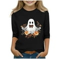 thumbnail image 1 of Bnwani Halloween Long Sleeve Toddler Shirts Boys Black Crew Neck Casual Printed Tops 4-5t, 1 of 4