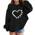 thumbnail image 1 of Bnwani Hoodies Girls Crew Neck Long Sleeve Pockets Short Sweatshirt Hearts Graphic Printed Tops Pullover, 1 of 3