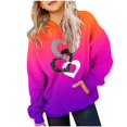 thumbnail image 1 of Bnwani Hoodies Girls Crew Neck Long Sleeve Pockets Short Sweatshirt Valentine'S Day Hearts Graphic Printed Tops Pullover Size 7-8, 1 of 3