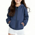 thumbnail image 1 of Bnwani Hoodies Girls Long Sleeve Pockets Zip Up Sweatshirt Plain Tops Pullover, 1 of 8